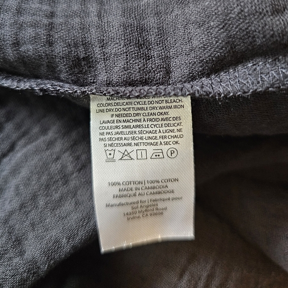 SOL ANGELES Women's Gauzy Cotton Maxi Dress with Side Pockets in BLACK, M/L - Picture 11 of 11